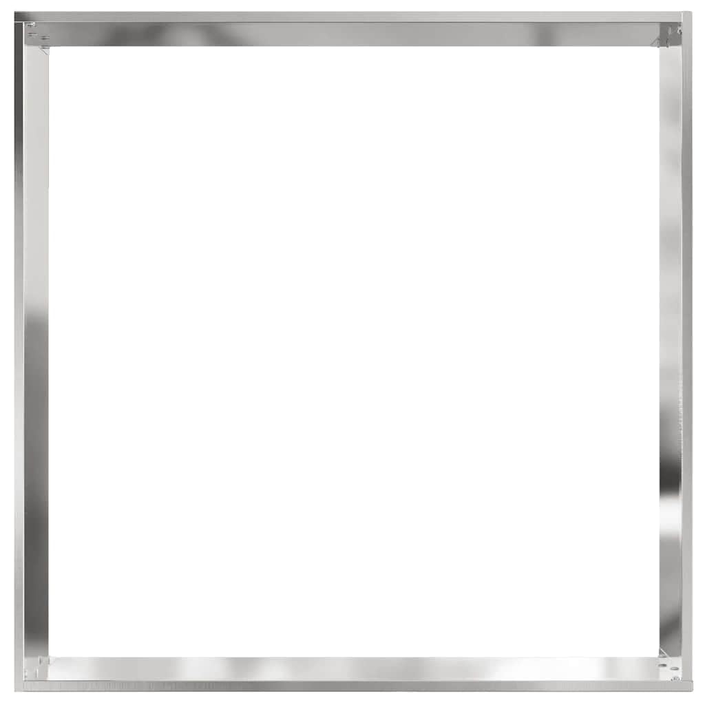 Bordure de pelouse en acier inoxydable argenté - 60 x 60 x 13 cm - Bordure de jardin en métal durable pour parterre de fleurs et aménagement paysager - Bordure de pelouse robuste en tôle d'acier