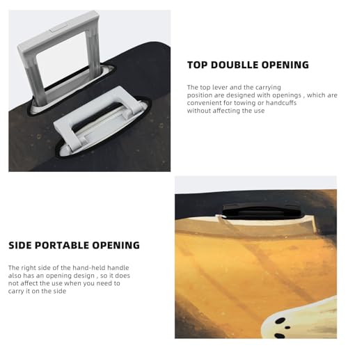 Cute Ghost In The Bathtub Minimalist Elastic Travel Luggage Covers Dustproof Scratch-Resistant Suitcase Protector Fit 22-24 Inch3