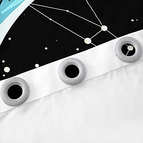 Wild Mushroom Window Curtains,Gothic Moon Sugar Skull Curtains For Kids Boys Teens Girls,Star Sky Galaxy Constellation Window Treatments Curtains Trippy Geometric Window Drapes,52Wx63L #TOP4