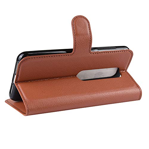 Funda Movil para Vodafone Smart N10 Carcasa Back Case Book Case Cuero PU Silicona Magnetic Wallet Protector Teléfono Flip Back Cover para Smart N10 Vodafone N 10 SmartN10 Cubierta Accesorios (brown)