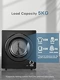 5KG Small Tumble Dryer, FOHERE Vented Dryers for Apartments and Small Home, 1200W Vented Tumble Dryer with Vent tube, 5 Automatic Drying Modes, Black - Image 5