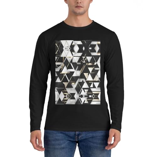 Chemise mode homme manches longues t-shirt décontracté noir blanc or