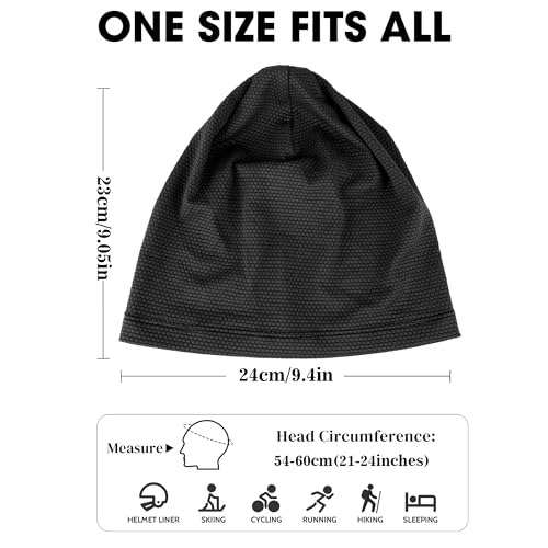 Image of WTACTFUL 1-2-4 Pack Cooling Skull Cap Men Women, 3D Mesh Breathable | Moisture-Wicking, Quick-Drying, Lightweight, Deep Fit for Long Hair & Braids, Hard Hat Liner, Motorcycle Cycling