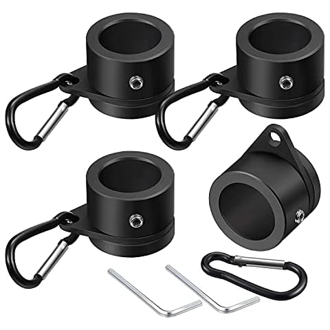 Jiaminye 4 Pcs Flag Pole Rings Aluminum Alloy Mounting Rings 360 Degree Rotating Flagpole Anti Wrap Flag Pole (1 Inch Black) Cover