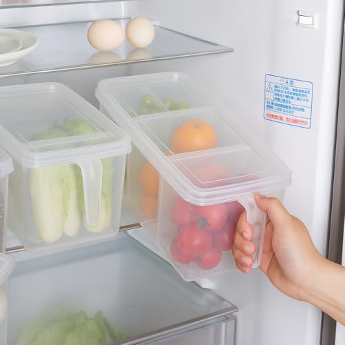 Image of Oblivion Fridge Storage Organizer 3500ml - 3 Compartment Box, Space-Saving Transparent Refrigerator Container for Fruits, Vegetables, Durable Plastic Multipurpose Kitchen Storage (Pack of 1)