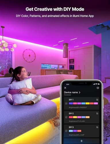 Mexllex LED Strip 20M, Bluetooth LED Streifen 20m RGB LED Lichterkette Streifen Licht mit Fernbedienung und App,16 Mio. Farben, RGB LED Strip Beleuchtung Leiste Band für Schrankdeko, Zuhause