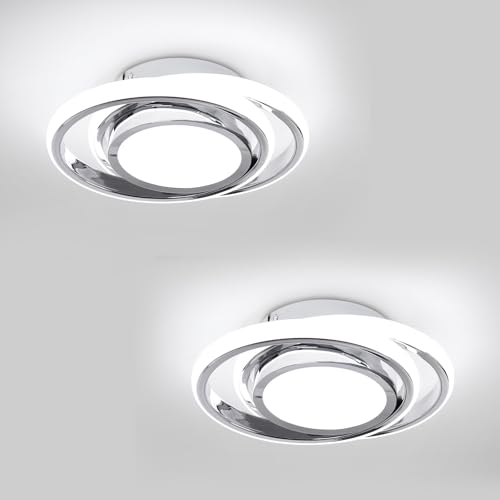 CANEOE 2 Packs Small Modern LED Ceiling Light,2 Rings Creative