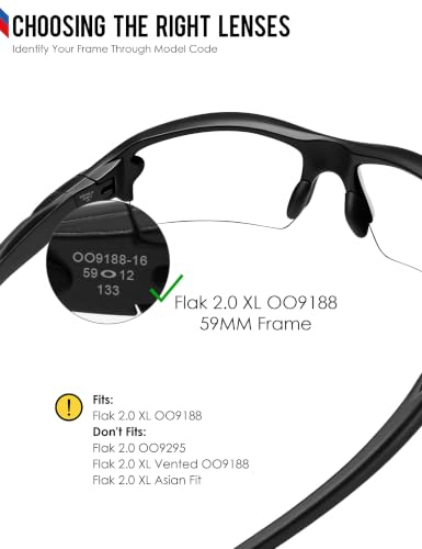 Image of BLAZERBUCK Anti Salt Replacement Lenses & Sock Kit for Oakley Flak 2.0 XL OO9188 Sunglasses