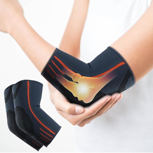 NALACAL Copper Elbow Compression Sleeve (Large), Elbow Brace for Tendonitis, Tennis Elbow, Arthritis, and Bursitis – Pain Relief for Golfers, Tennis Players, Workouts, and Recovery – For Men & Women