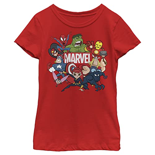 T-shirt Marvel vintage rouge XL vêtement de mode rétro pour fille à manches courtes