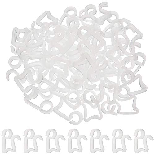 Jovitec Christmas Light Clips Gutter Hang Hooks for Outside String Lights (White, 100 Pieces)