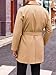 Runcati Mens Trench Coat Double Breasted Mid Long Jacket Casual Belted Overcoat Notched Lapel Windbreaker