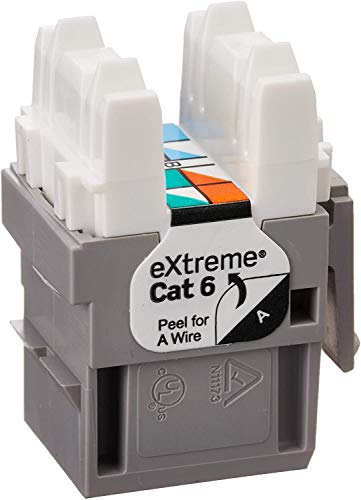 Leviton 61110-BG6 Extreme Quick Port Connector, Grey, 25-Pack, Gray, Pack of 25 - Image 2