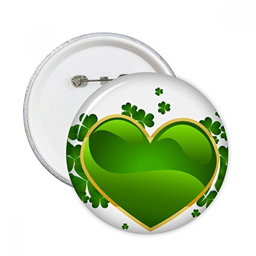 Cadeau St Patrick trèfle à quatre feuilles d'or, lot de 5 badges ronds pour vêtements