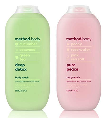 Method Body Wash Variety Pack, Deep Detox, and Pure Peace, 18 oz each.