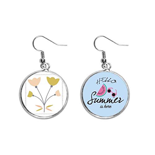 Pendientes de sandía con diseño abstracto de cuatro rosas