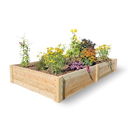 Infinite Cedar Select Cedar Raised Garden Bed - 4' x 8' x 14" - Handcrafted in Maine from North American Western Red Cedar Wood Cover