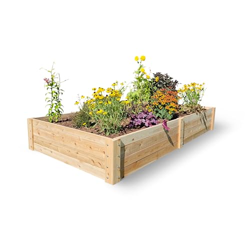 Infinite Cedar Select Cedar Raised Garden Bed - 4' x 8' x 17.5' - Handcrafted in Maine from North American Western Red Cedar Wood