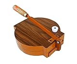 Flowrocks Wooden Roti Maker Press Puri Maker with Handle, Saag Wooden Manual Roti Press, Indian Culture Lifetime Product Papad/Khakhra/Chapati Maker with pre fitted handle, Large size Roti maker Amazon