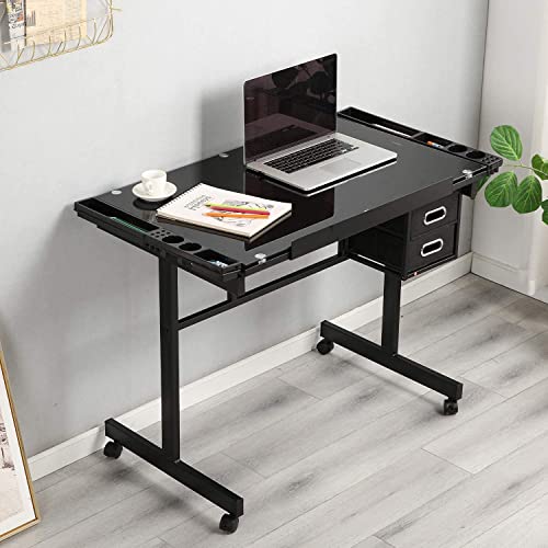 Need Adjustable Drafting Table With Tilted Tabletop, Art Table With 2 Storage Drawers For Writing Art Craft Work Station Black,Ut-Dt1033-Bk-Nd #TOP4