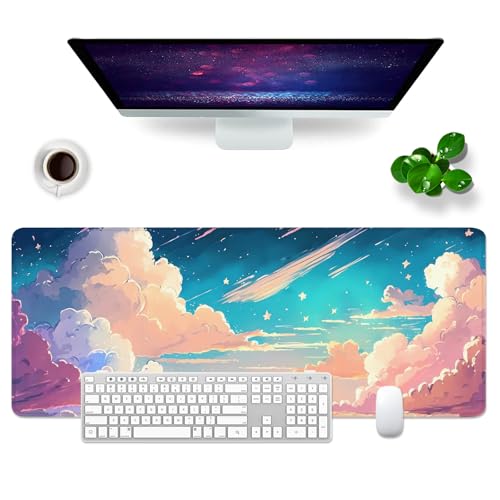 Tapis de souris XL anime décor de météores pour un bureau setup gaming et télétravail