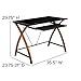 Flash Furniture Jude Black Glass Computer Desk with Pull-Out Keyboard Tray and Crisscross Frame