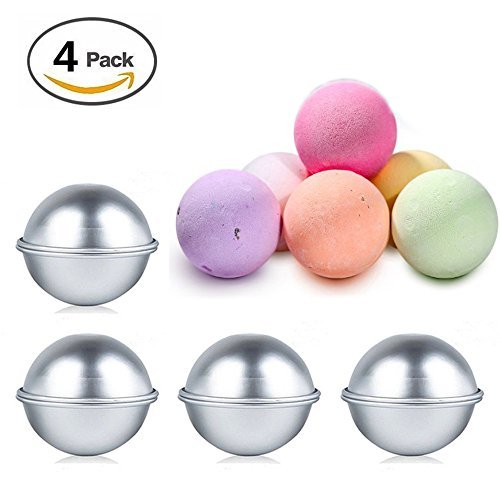 [8 Pieces] Bloss Bath Bomb Mold,DIY Bath Mold Metal Bath Bomb Supplies Kit for Crafting Your Own Fizzles Handmade Spa 4 Set-2.2 Inches