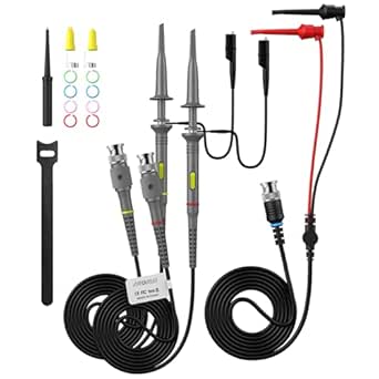 AUTOUTLET P6100 Universal Oscilloscope Probe with Accessories Kit 100MHz Oscilloscope Clip Probes with BNC to Minigrabber Test Lead Kit