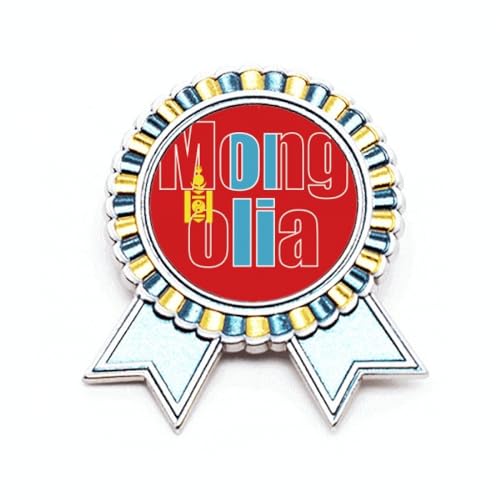 Broche drapeau de la Mongolie en métal de taille M pour veste et revers