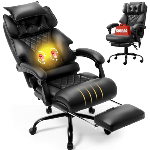 3D Massage Office Chair with Footrest