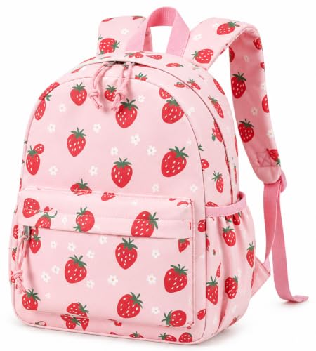 Image of LOIDOU Toddler Backpack for Girls School Bookbags for Preschool Kindergarten Cute Backpacks (Strawberry Pink, S-12)