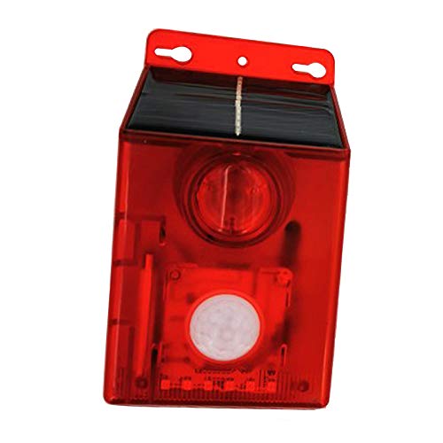 Baoblaze Solar Lâmpada de Som do Alarme, Sirene de Alerta com Detector de Sensor de Movimento, Strob