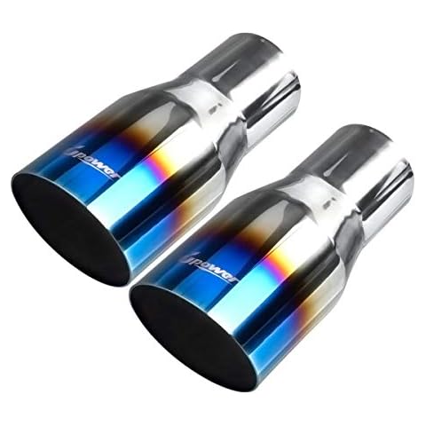 Upower Pack of 2 Blue Burnt Exhaust Tips Cover