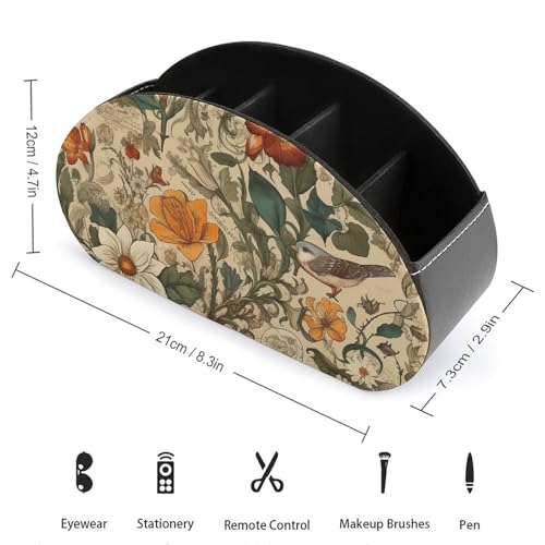 Boîte de rangement télécommande avec 5 compartiments cosmétiques - 3