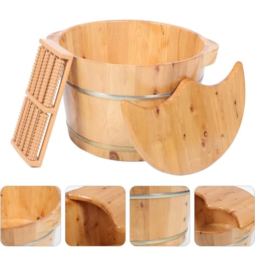 Bañera de pies de madera con tapa aislante sólida miniatura 6