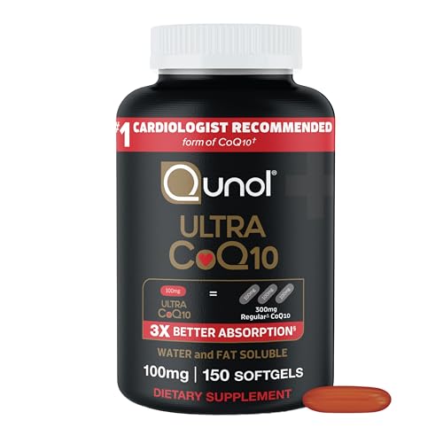 Image of Qunol Ultra CoQ10 100mg Softgels- 3X Better Absorption Coenzyme Q10 Supplements - Antioxidant Supplement for Vascular and Heart Health & Energy Production - 5 Month Supply - 150 Count