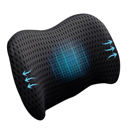 AUSTUFF Cuscino di supporto lombare, cuscino di supporto lombare per sedie da ufficio e sedile auto, cuscino di supporto lombare in memory foam, per alleviare il dolore lombare, per riposare,