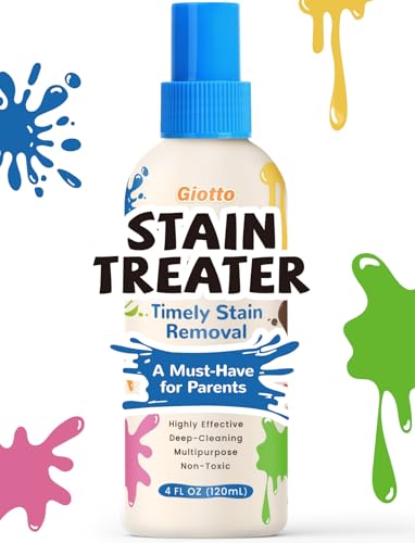 Image of Giotto Enzyme Stain Remover Spray – 4oz Stain Remover for Clothes Laundry – Newborn Baby Stain Treater Spray for Oil, Food, Grease, Blood, Coffee on Fabric & Underwear – Unscented & Travel-Friendly