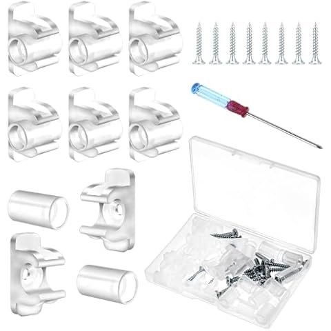 Hariendny 8 Pairs False Front Cabinet Clips, False Drawer Front Clips Clear False Front Clips Reinforced Sink Tip Out Snap False Front Cabinet Clips with Screws, Screwdrivers, Clear Storage Case Cover