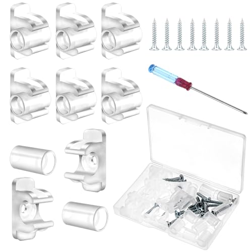 Hariendny 8 Pairs False Front Cabinet Clips False Drawer Front Clips Hardware Clear False Front Clips Reinforced Sink Tip Out Snap Clips with Clear Storage Case, Screws, Screwdrivers
