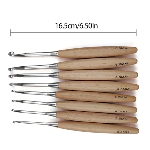 Agujas de ganchillo de madera ergonómicas para tejer bufandas y mantas cómodamente 6