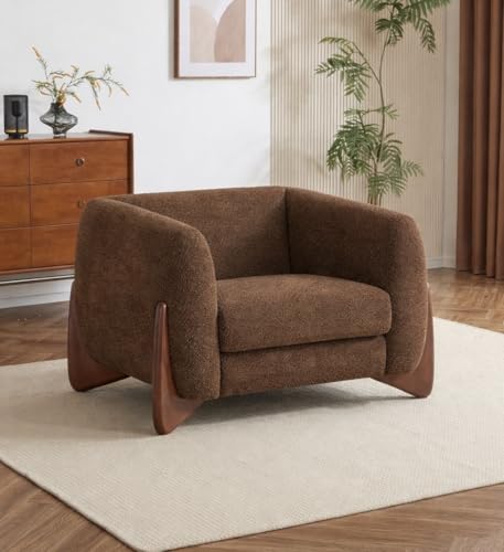 Image of Modern Classic 5 Seater Sofa Couch Fabric & Valvet Tufted Chesterfield Sofa Living Room and Office (Boucle Brown 3+1+1) | Premium Material