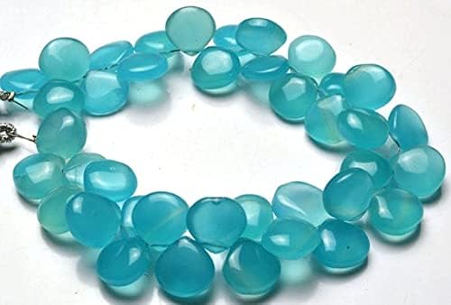 Chalcédoine bleu ciel en forme de cœur pour la création de bijoux uniques - 3