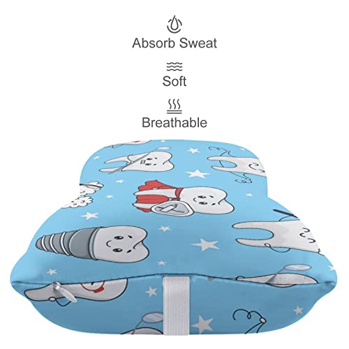 Upuppiu Neck Pillow Novelty Cute Dental Teeth Blue Bone Shape Head Rest Memory Foam Head Rest Support Support For Driving, Travelling, Office, Seat, Home #TOP4