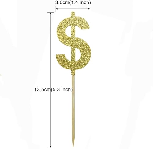 Miniatura 3 de 24 piezas de decoración para cupcakes con notas de dólar, para fiestas temáticas de negocios, cumpleaños, boda, baby shower, aniversario, fiesta,
