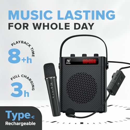 Miniatura 7 de Micrófono Inalámbrico Amplificador De Voz Micrófono De Mano, Micrófono Portátil De 40 W Y Altavoz, Sistema De Karaoke Inalámbrico, Altavoz Bluetooth Con Micrófonos, Sistema Pa Personal, 4 Efectos De