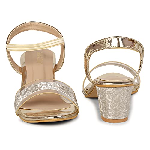 Image of Smart & Sleek Transparent Block Heels Sandals for Women & Girls-AB55