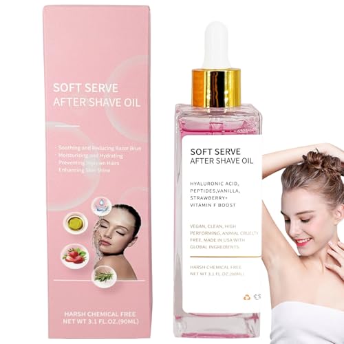 Aceite hidratante de fresa de Subbarba, 90 ml, vainilla | Alternativa, iluminada, calmante crema para barba, fácil absorción de la superficie del bikini, para una piel hidratada después del afeitado