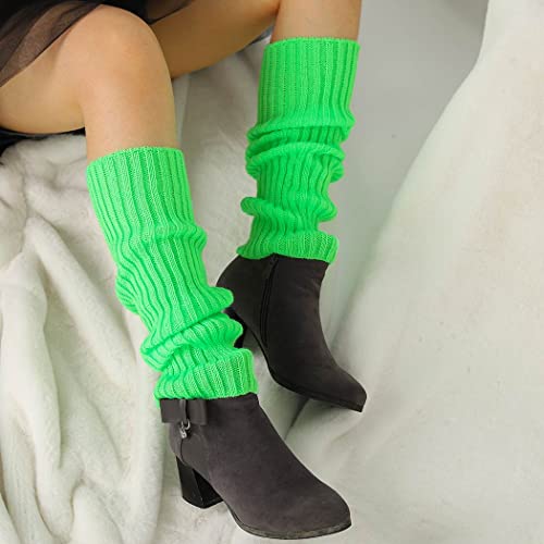 Ribbed Leg Warmers Solid Color Knitted Socks Yoga Leg Cover Leg Warmers stocking for Women and Girls (A pair)2