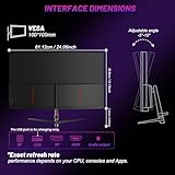 LXZ 27 Inch Curved Gaming Monitor 180Hz FHD 1080P, Frameless 1800R with FreeSync & Built-in Speaker, DP HDMI, VESA Compatible, Black - Image 5